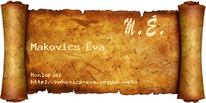 Makovics Éva névjegykártya
