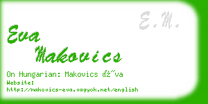 eva makovics business card